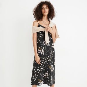 NWT Madewell Silk Eva Slip Dress in Polka Daisies